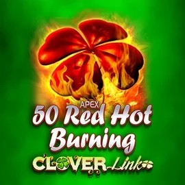 50 Red Hot Burning Clover Links slot logo by Novomatic at Blaze Spins Casino
