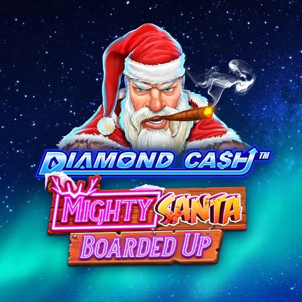 Diamond Cash Mighty Santa Boarded Up casino game by Greentube – featured logo at Blaze Spins Casino