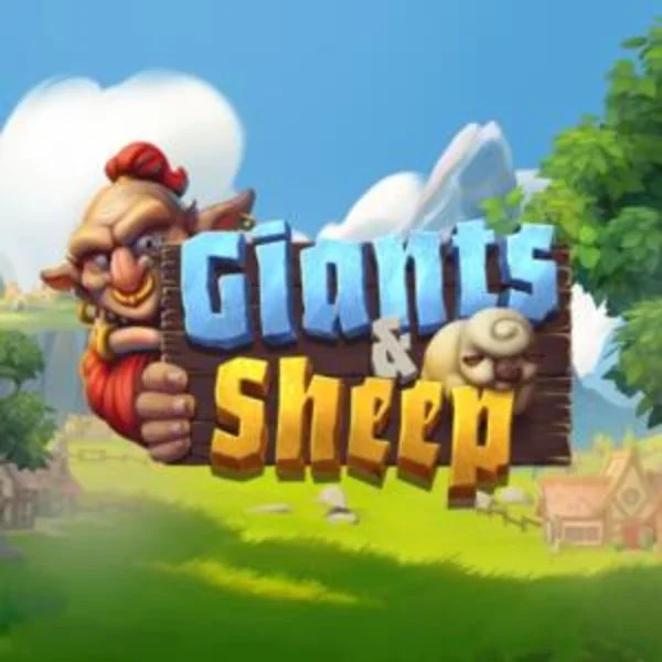 Giants and Sheep online game logo by Relax Gaming on blazesspinscasino.com