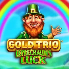 Gold Trio Leprechaun's Luck online game logo by Playtech on blazesspinscasino.com