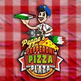 Peppe’s Pepperoni Pizza Plaza online game logo by Pragmatic Play on blazesspinscasino.com