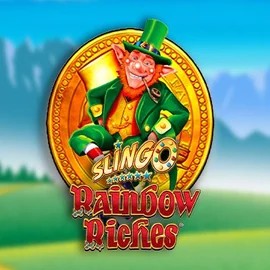Slingo Rainbow Riches logo by Gaming Realms at Blaze Spins Casino