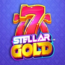 Stellar Gold online game logo by Snowborn Games on blazesspinscasino.com